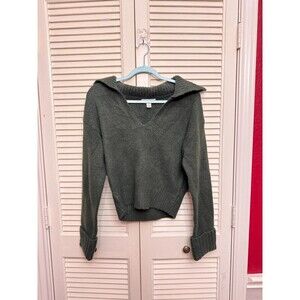 Treasure & Bond Women's V Neck Long Sleeve High Low Split Hem Sweater Size XS